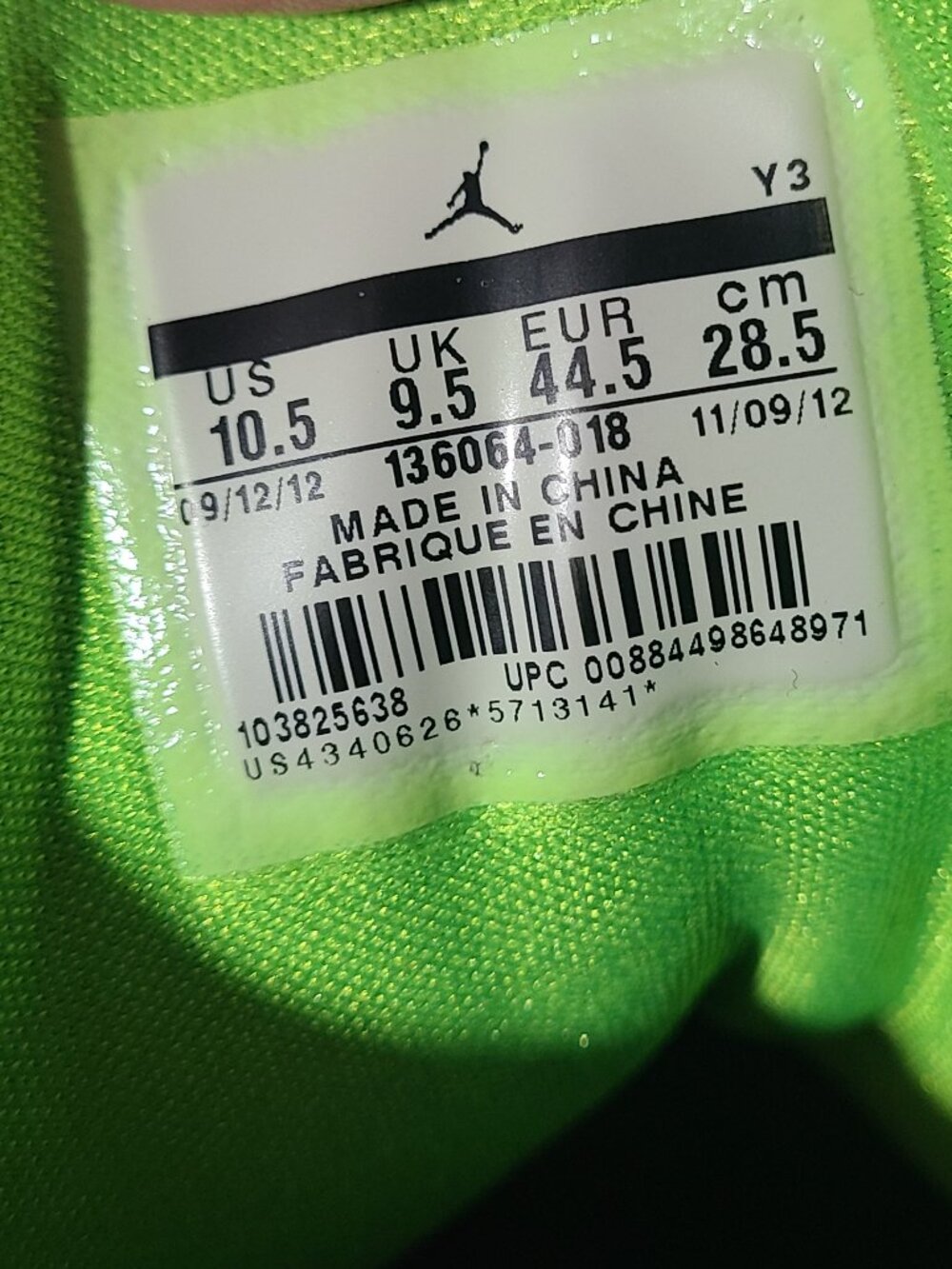 Air Jordan 3 Retro Joker Purple Green Black Men's Shoes Size 10.5 (136064-018) - Picture 6 of 8